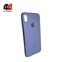 Чехол Iphone Xs Max силиконовый, глянцевый с логотипом, лавандового цвета, Hicool
