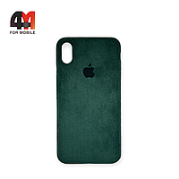 Чехол Iphone Xs Max пластиковый, Alcantara, зеленого цвета