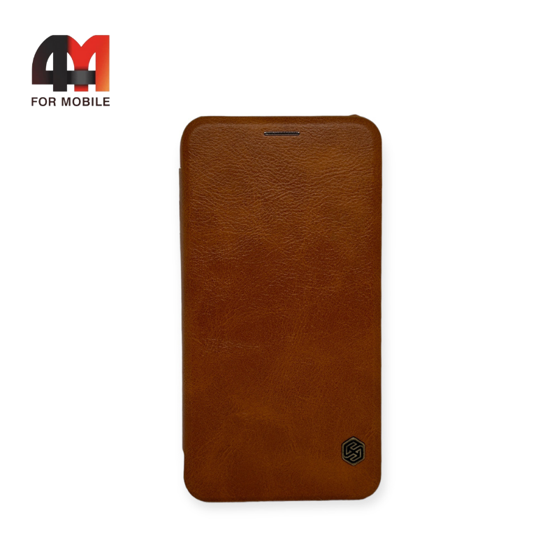 Чехол книга Iphone Xs Max QIN, коричневого цвета, Nillkin - фото 1 - id-p226623463