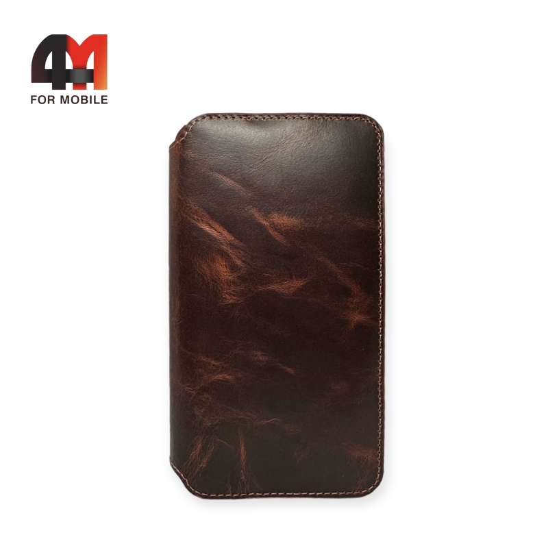 Чехол книга Iphone Xs Max кожа, коричневого цвета - фото 1 - id-p226624632