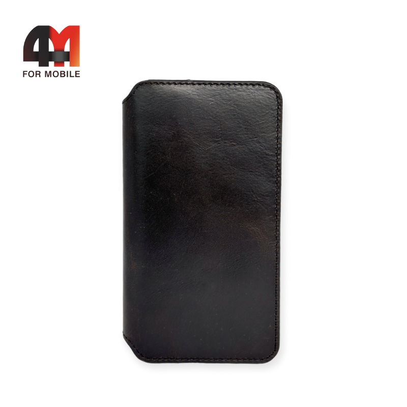 Чехол книга Iphone Xs Max кожа, черного цвета - фото 1 - id-p226622400
