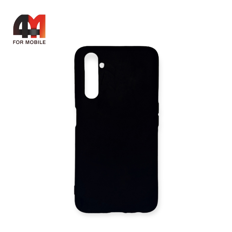 Чехол Realme 6 Pro силиконовый, матовый, черного цвета - фото 1 - id-p226624653