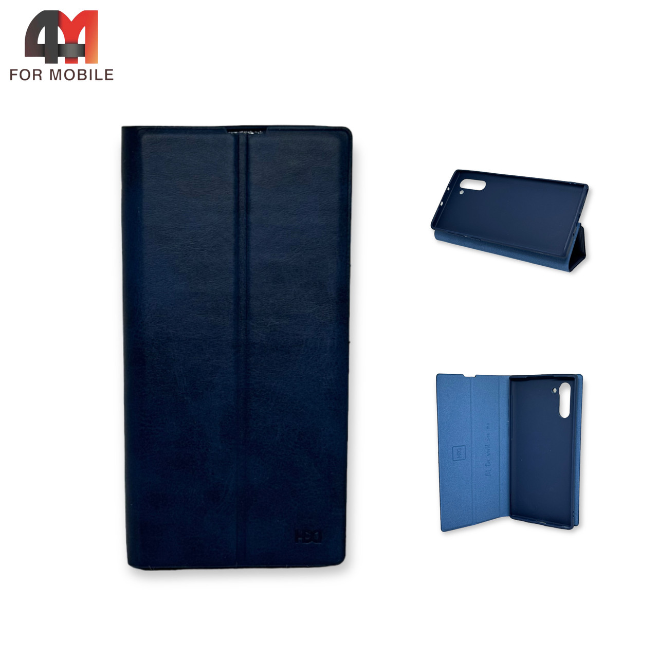 Чехол книга Samsung Note 10 Plus/Note 10 Pro синего цвета, HDD - фото 1 - id-p226618046