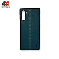 Чехол Samsung Note 10 Plus/Note 10 Pro силиконовый, под кожу, темно-бирюзового цвета, HDD