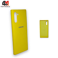 Чехол Samsung Note 10 Plus/Note 10 Pro силиконовый, Silicone Case, желтого цвета