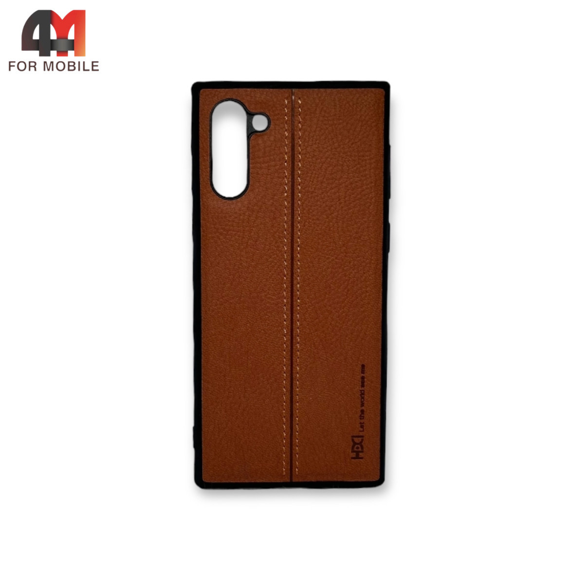 Чехол Samsung Note 10 Plus/Note 10 Pro силиконовый, под кожу, коричневого цвета, HDD - фото 1 - id-p226618843