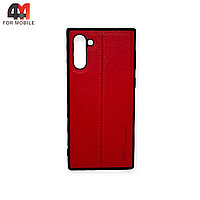 Чехол Samsung Note 10 Plus/Note 10 Pro силиконовый, под кожу, красного цвета, HDD