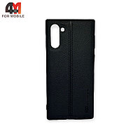 Чехол Samsung Note 10 Plus/Note 10 Pro силиконовый, под кожу, черного цвета, HDD