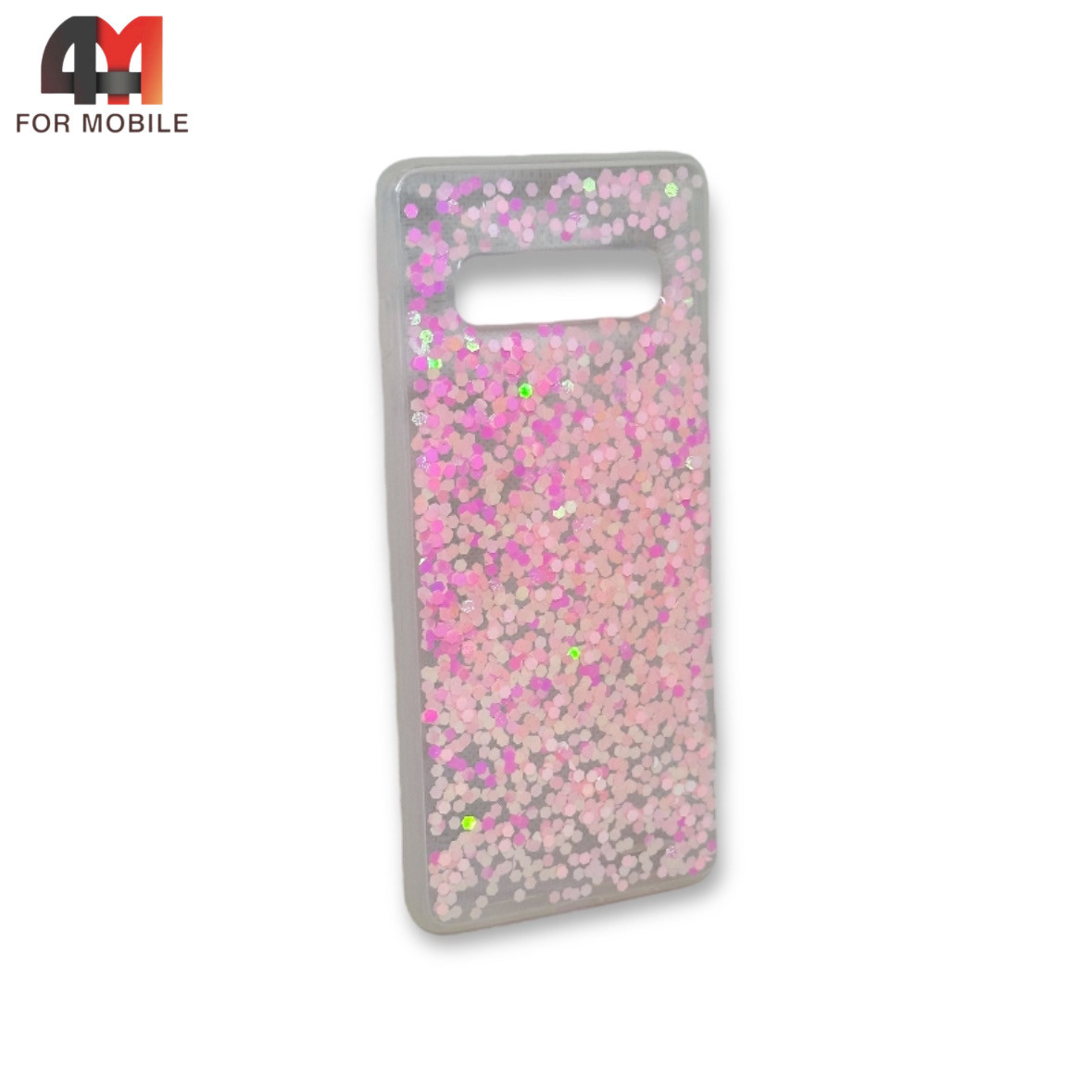 Чехол Samsung S10e/S10 Lite силиконовый, глиттер, розового цвета - фото 1 - id-p226624860