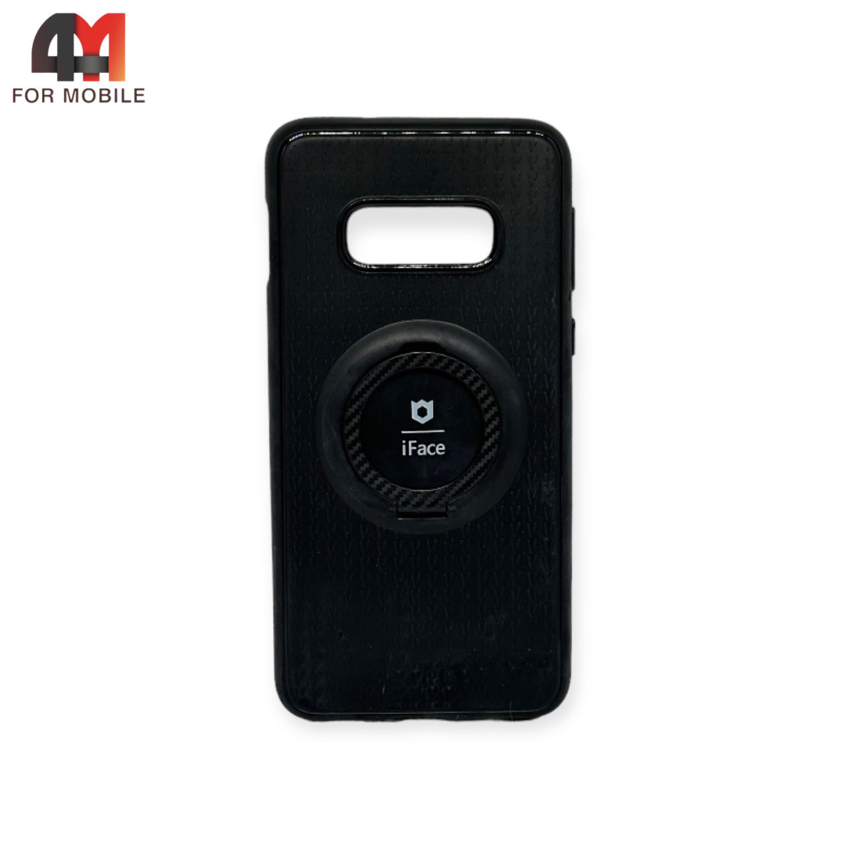 Чехол Samsung S10e/S10 Lite силиконовый с кольцом, черного цвета, iFace - фото 1 - id-p226619308