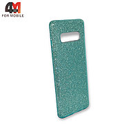 Чехол Samsung S10e/S10 Lite силиконовый с блестками, зеленого цвета