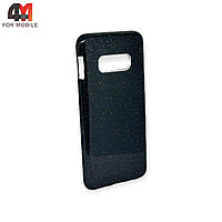 Чехол Samsung S10e/S10 Lite силиконовый с блестками, черного цвета