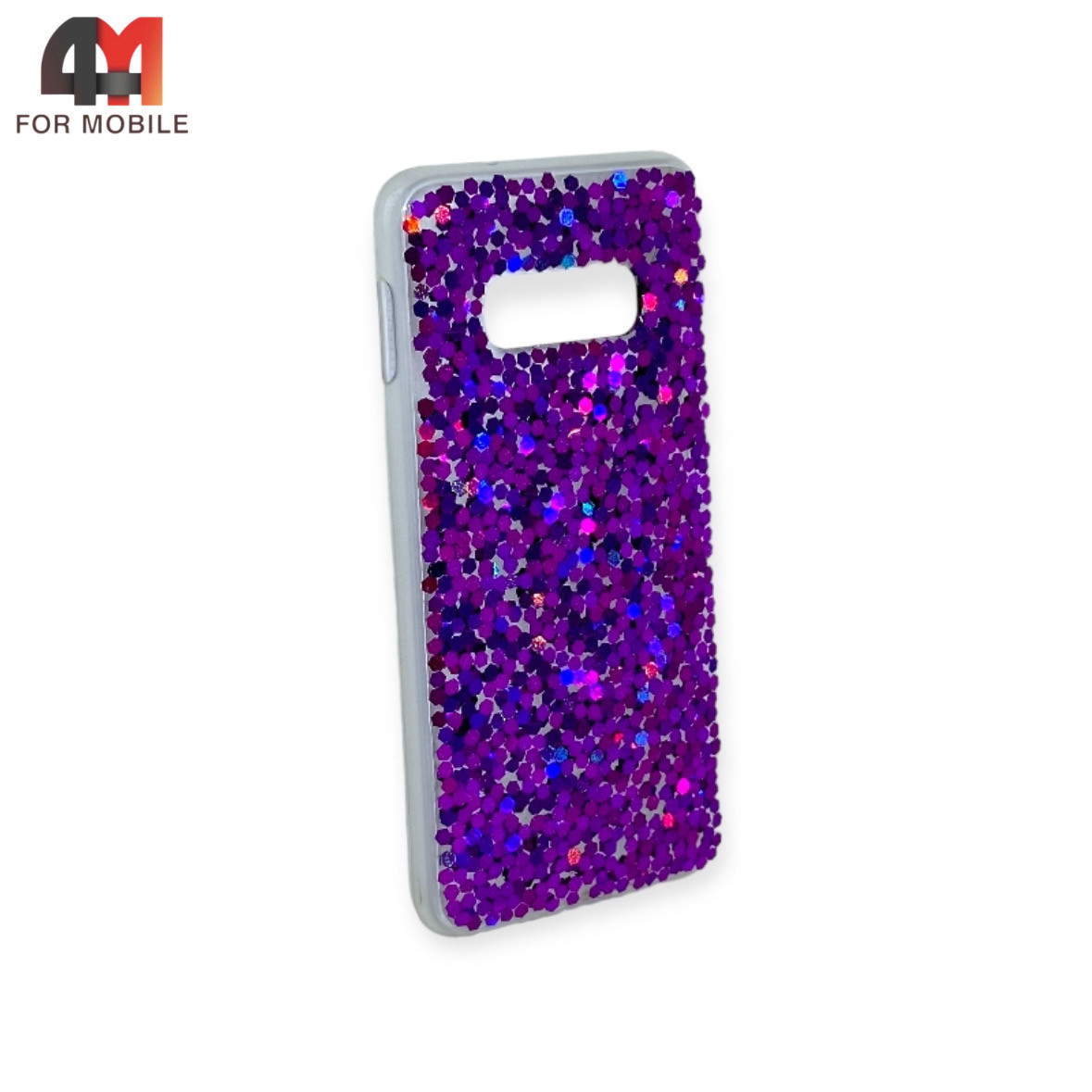 Чехол Samsung S10e/S10 Lite силиконовый, глиттер, фиолетового цвета - фото 1 - id-p226619551