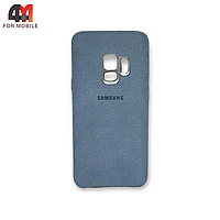 Чехол Samsung S9 Plus пластиковый, Alcantara, серого цвета