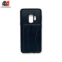 Чехол Samsung S9 Plus силиконовый с подставкой, черного цвета, Kanjian