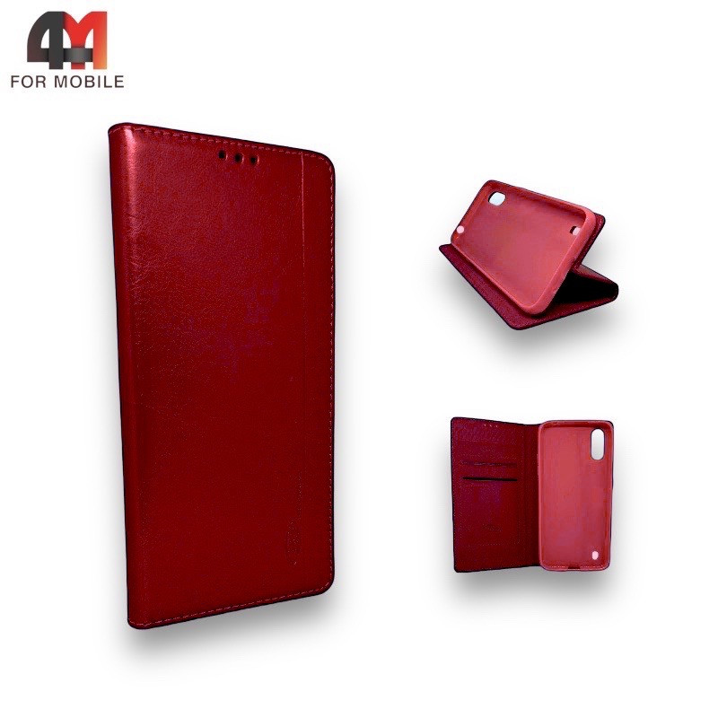 Чехол книга Samsung A01/M01 красного цвета, Mobi - фото 1 - id-p226625040
