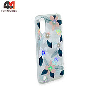 Чехол Samsung A01/M01 силиконовый, хамелеон, цветы