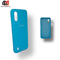 Чехол Samsung A01/M01 Silicone Case, голубого цвета