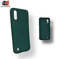 Чехол Samsung A01/M01 Silicone Case, темно-зеленого цвета