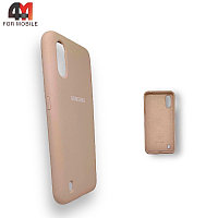 Чехол Samsung A01/M01 Silicone Case, пудрового цвета