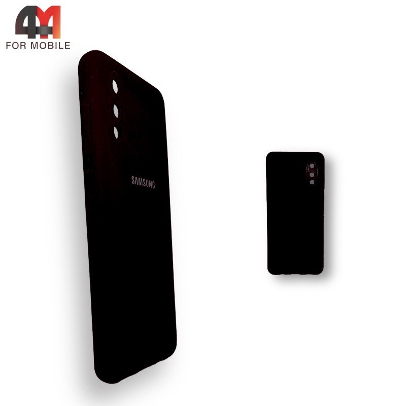 Чехол Samsung A02/M02 Silicone Case, черного цвета - фото 1 - id-p226619292