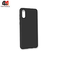 Чехол Samsung A02/M02 силиконовый, матовый, черного цвета