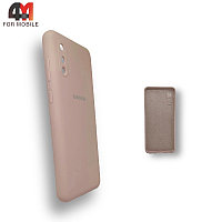 Чехол Samsung A02/M02 Silicone Case, пудрового цвета