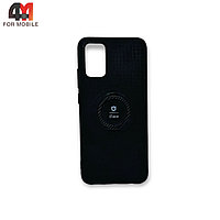 Чехол Samsung A02s/M02s силиконовый с кольцом, черного цвета, iFace
