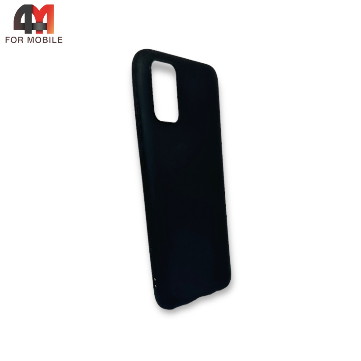 Чехол Samsung A02s/M02s силиконовый, матовый, черного цвета - фото 1 - id-p226619857