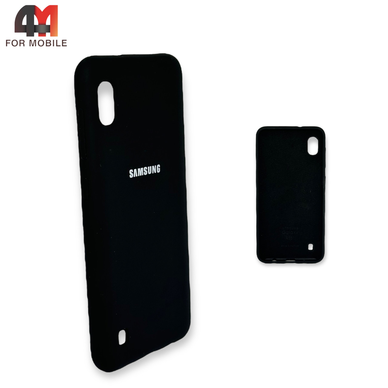 Чехол для телефона Samsung A10/A10S/М10 силиконовый, Silicone Case, черного цвета - фото 1 - id-p226625113