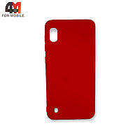 Чехол для телефона Samsung A10/A10S/М10 силиконовый, матовый, красного цвета, Case