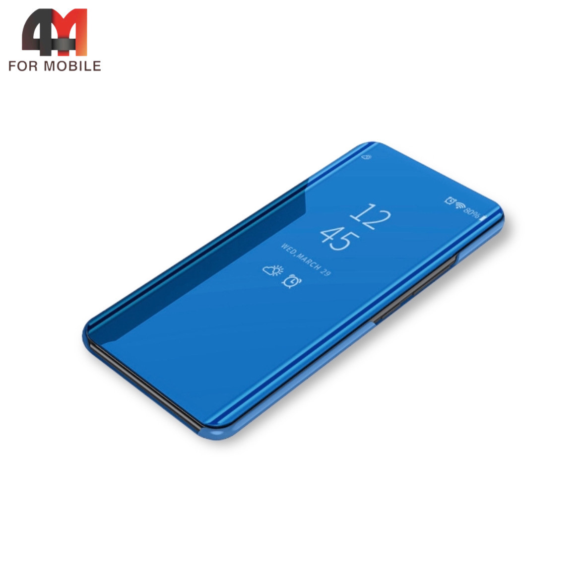 Чехол-книга для Samsung A10/A10S/М10 clear view cover, синего цвета - фото 1 - id-p226625100