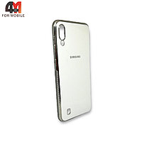 Чехол Samsung A10/A10S/М10 силиконовый, глянцевый с логотипом, белого цвета