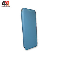 Чехол книга для телефона Samsung A12/M12 с усиленными углами, голубого цвета