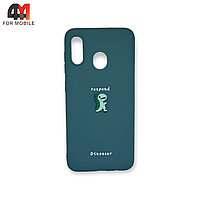 Чехол для Samsung A20/A30 силиконовый, дракон, темно-бирюзового цвета