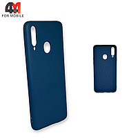 Чехол для Samsung A20s силиконовый, Silicone Case, темно-синего цвета