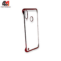 Чехол для Samsung A20s пластиковый с красным ободком, Case