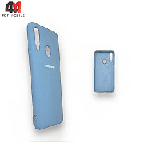 Чехол для Samsung A20s Silicone Case, голубого цвета