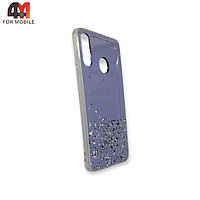 Чехол для Samsung A20s силиконовый, глиттер, фиолетового цвета