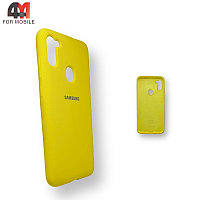 Чехол для Samsung A21 Silicone Case, желтого цвета