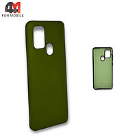 Чехол для Samsung A21s силикон, Silicone Case, болотного цвета