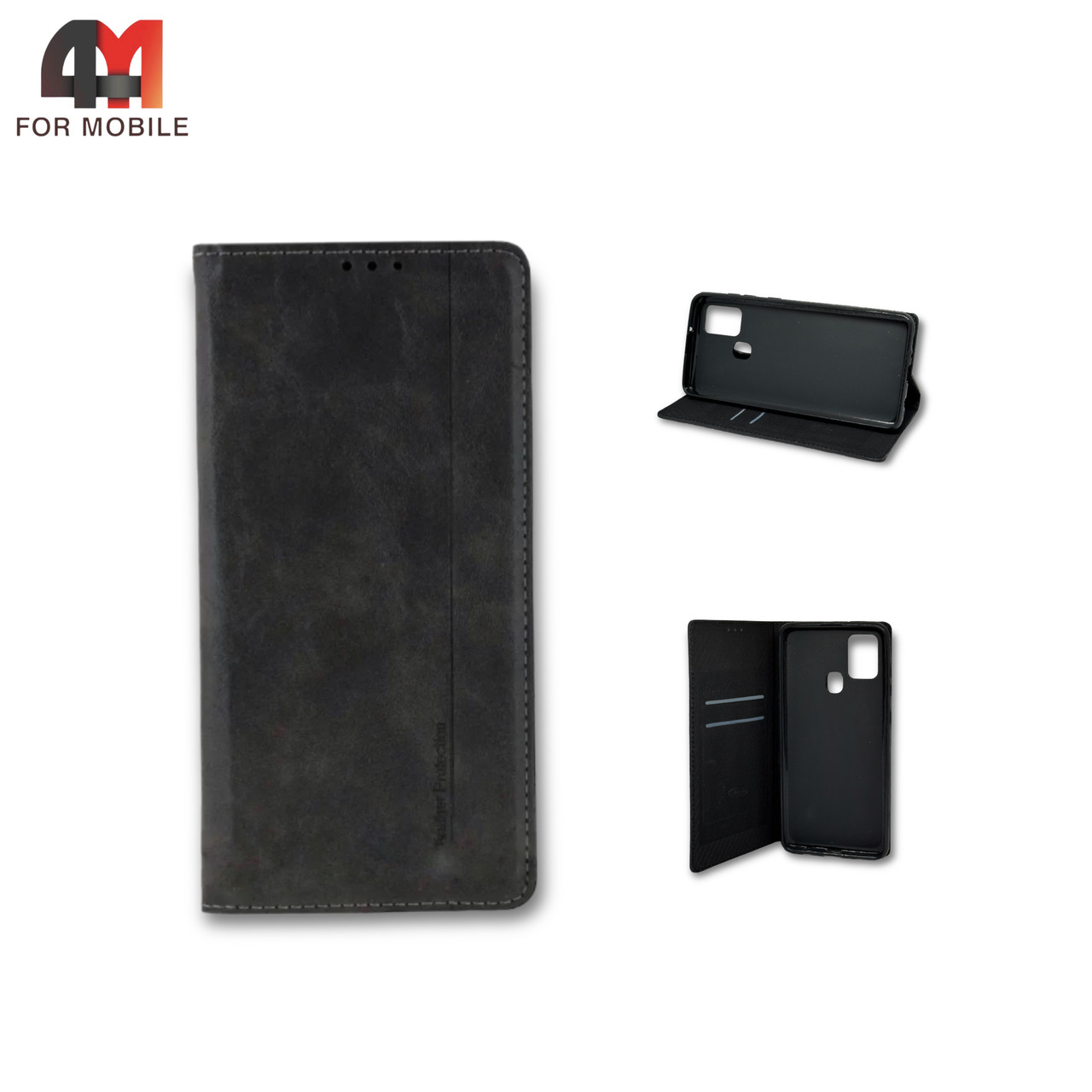 Чехол книга для Samsung A21s черного цвета, Mobi - фото 1 - id-p226625263