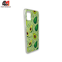 Чехол Samsung A31 силиконовый с рисунком, авокадо, зеленого цвета