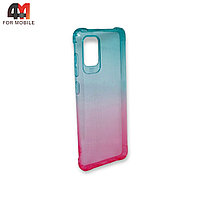 Чехол Samsung A31 силиконовый, прозрачный, голубо-розового цвета