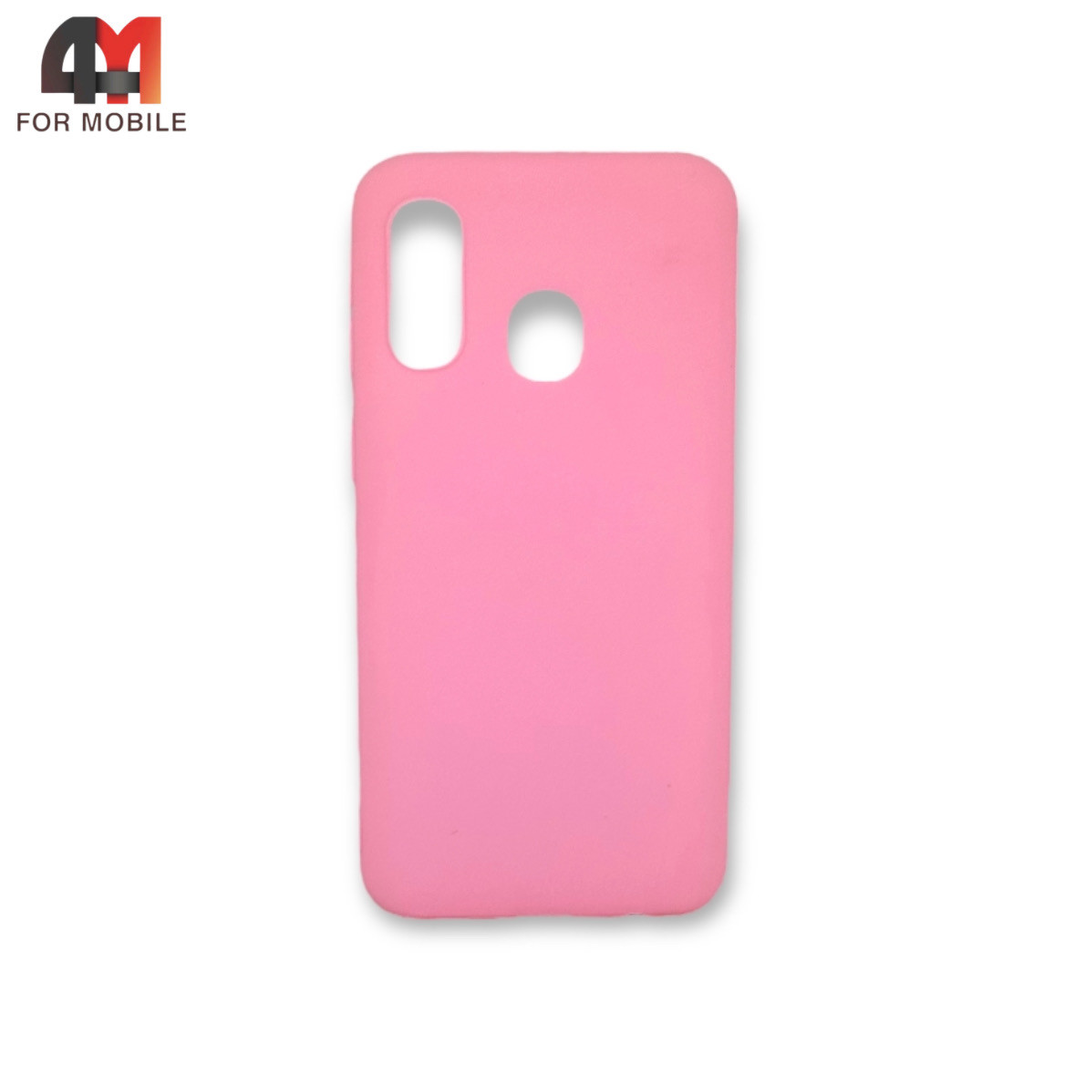 Чехол для телефона Samsung A40 силиконовый, матовый, розового цвета, Case - фото 1 - id-p226619003