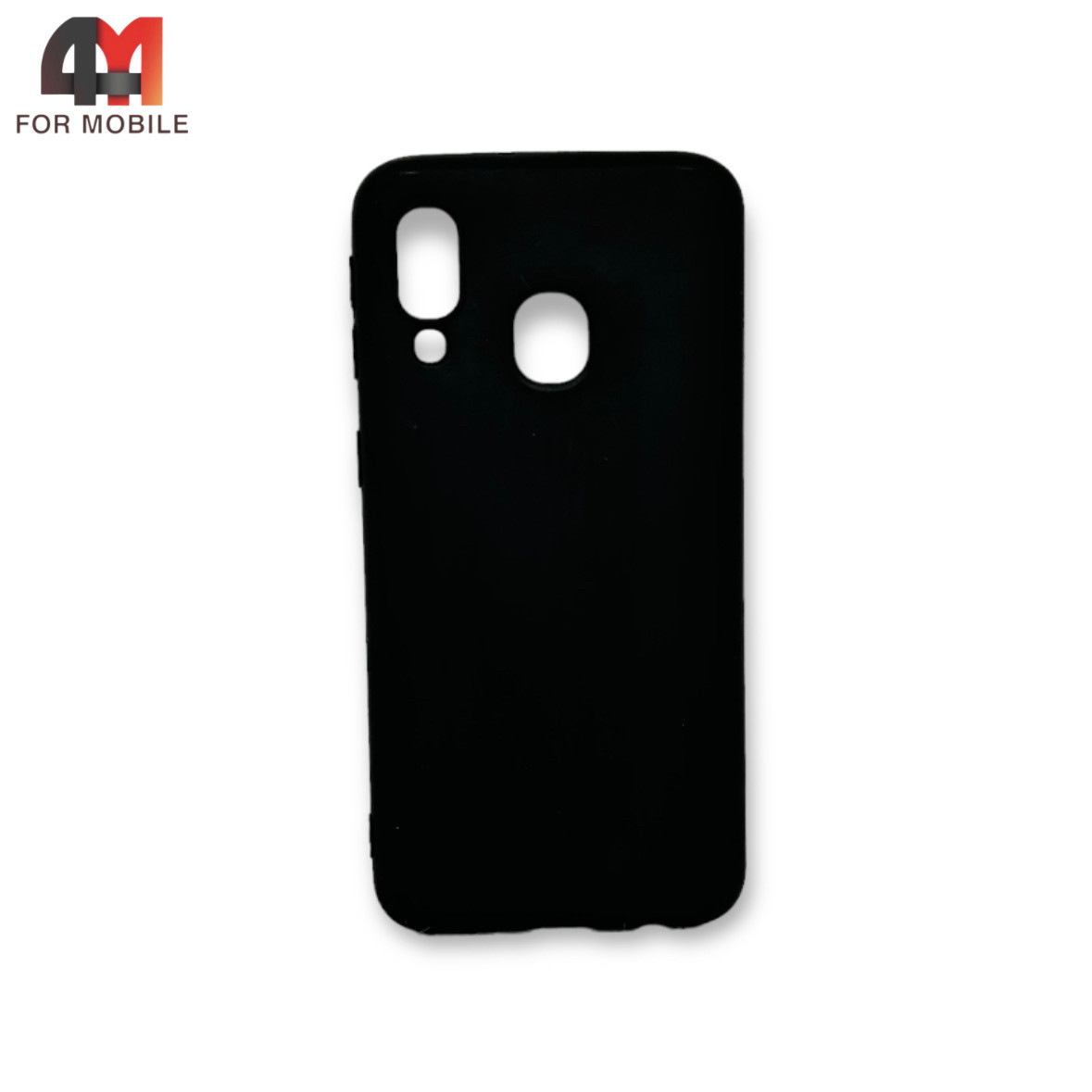 Чехол для телефона Samsung A40 силиконовый, матовый, черного цвета - фото 1 - id-p226618492