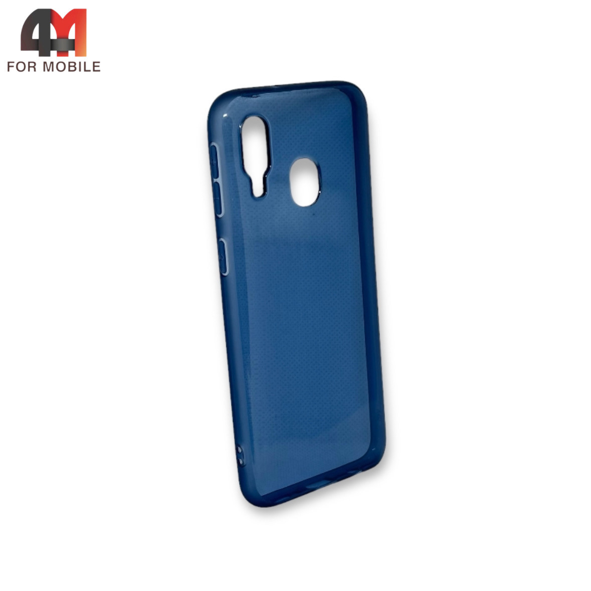 Чехол для телефона Samsung A40 силиконовый, прозрачный синего цвета - фото 1 - id-p226617296