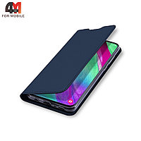 Чехол книга Samsung A40 clear view cover, синего цвета