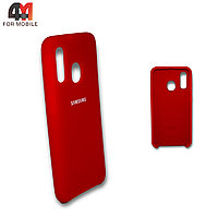 Чехол для телефона Samsung A40 силиконовый, Silicone Case, красного цвета