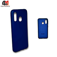 Чехол для телефона Samsung A40 силиконовый, Silicone Case, синего цвета